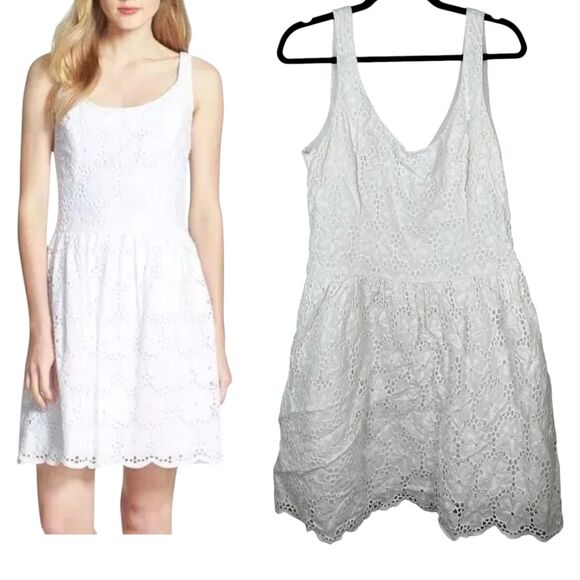 Lilly Pulitzer 68501 Calhoun White Eyelet Dress Size 14 - Picture 1 of 7